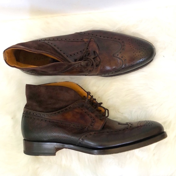 Magnanni Mens Colas Brown Wingtip Leather Lace Up Round Toe Chukka Boots Size 11 main image 13